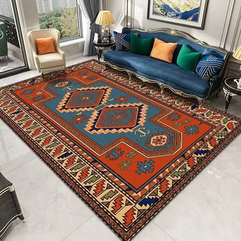Navak Carpet Persian Retro Carpet Living Room Light Luxury Decoration Bedroom Bedside Large Rugs Lobby Coffee Table Non-Slip Lint-Free Mats