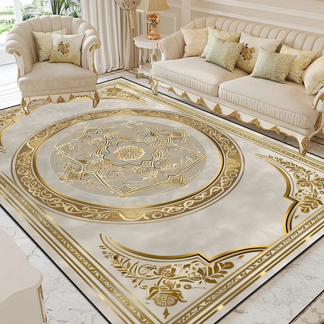 Navak Carpet Luxury Style Living Room Large Area Rug Home Room Decor Floor Mats Lounge Sofa Coffee Non-slip Carpet Bedroom Cloakroom Washable