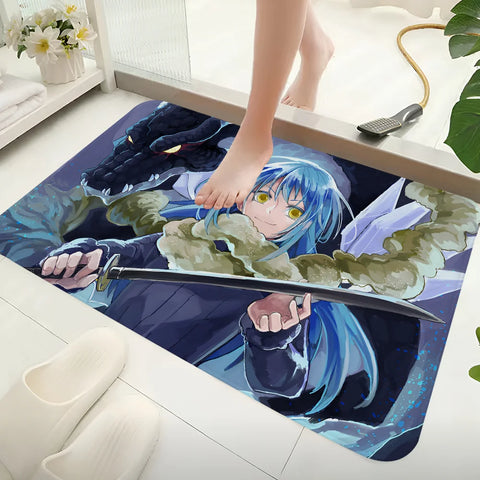Navak Carpet Demon Slime Rimuru Tempest Hallway Carpet Non-Slip Laundry Room Mat Laundry Decor Balcony Child Living Room Toilet Rug