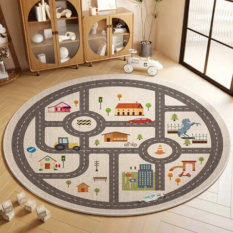 Navak Carpet Exclusive Picks Flannel Carpet Cartoon Game Living Room Mat Round Rug Coffee Table Sofa Cushion Stain-Resistant Non-Slip Rug Home Decor