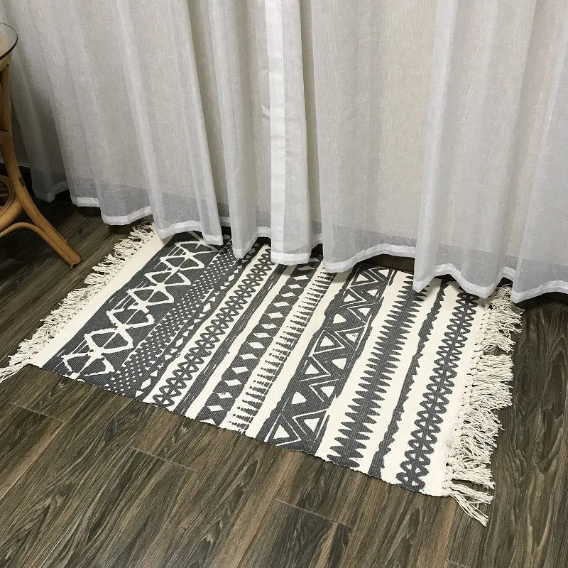 Navak Carpet Nordic Cotton and Linen Carpet Home Living Room Sofa Coffee Table Blanket Bedroom Bedside Floor Mat Door Mat Machine Washable