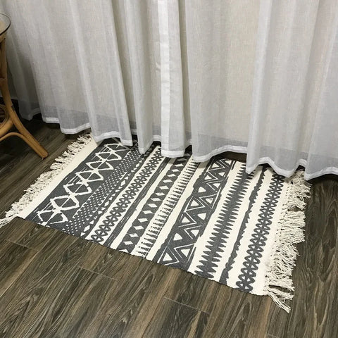 Navak Carpet Nordic Cotton and Linen Carpet Home Living Room Sofa Coffee Table Blanket Bedroom Bedside Floor Mat Door Mat Machine Washable