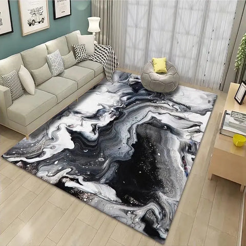 Navak Carpet Marble Pattern Area Rug – Soft Living Room Carpet, Non-Slip Washable Floor Mat for Bedroom, Bedside, Modern Home Decor
