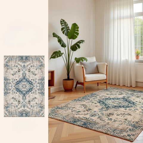 Navak Carpet Retro Style Living Room Decoration Plush Carpet Large Area Rugs for Bedroom Thick Washable Lounge Floor Mat Home Fluffy Soft Rug