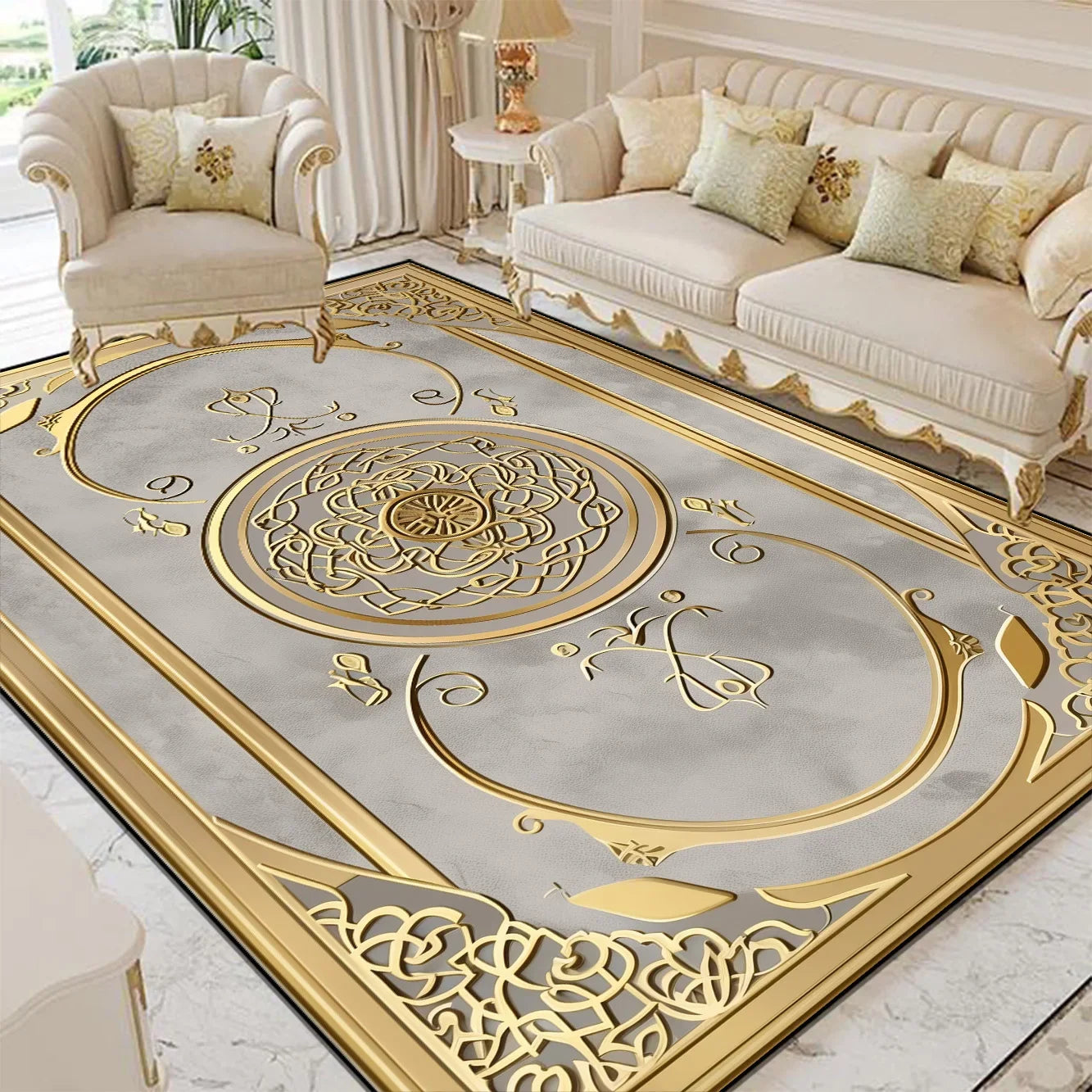 Navak Carpet Luxury Style Living Room Large Area Rug Home Room Decor Floor Mats Lounge Sofa Coffee Non-slip Carpet Bedroom Cloakroom Washable