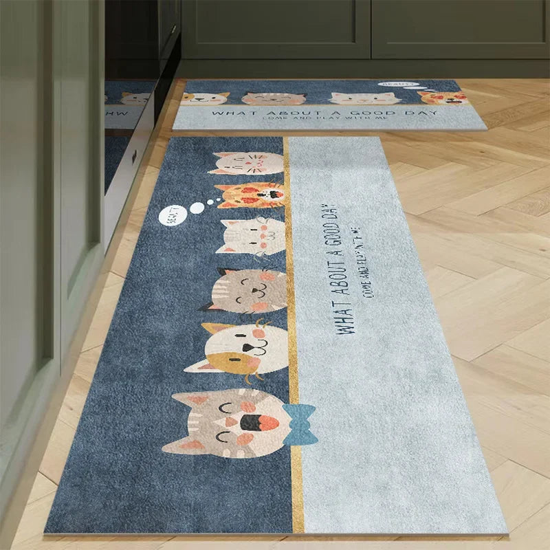 Navak Carpet Polyster Kitchen Carpet Mats for Floor Bedroom Living Room Area Rug Soft Washable Carpet Anti Slip Bathroom Entrance Doormat
