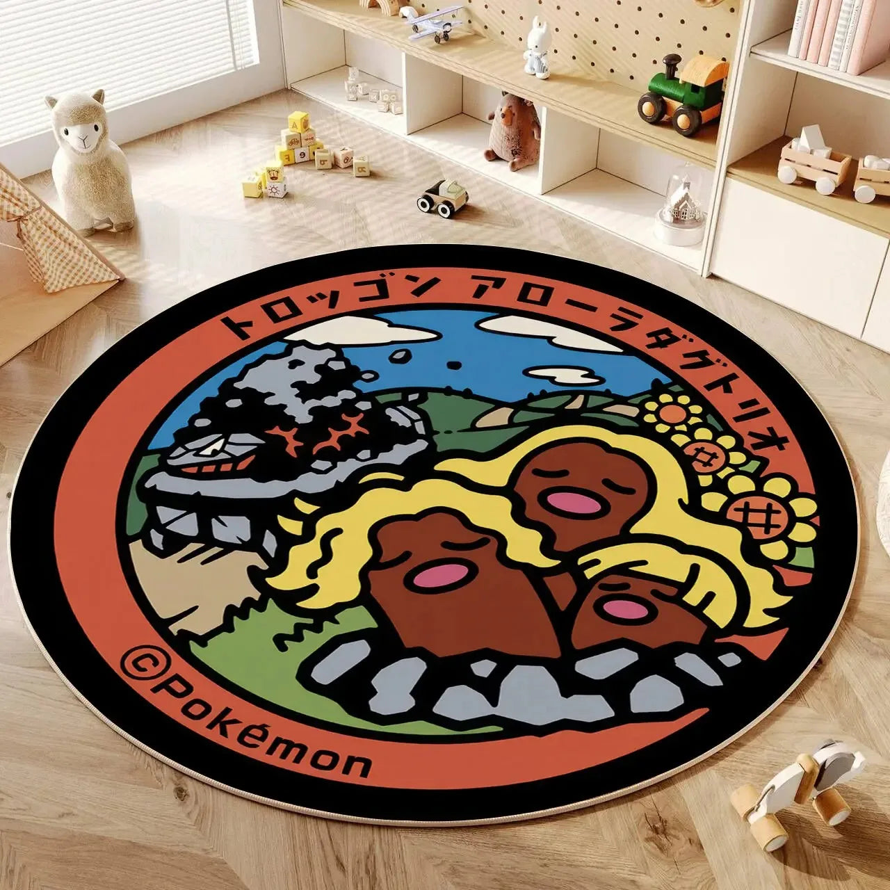 Navak Carpet Daily Picks Disney Anime Cartoon Pokemonzd Round Floor Mat Living Room Bedroom Rugs Cute Child Non-Slip Washable Carpet Home Decor