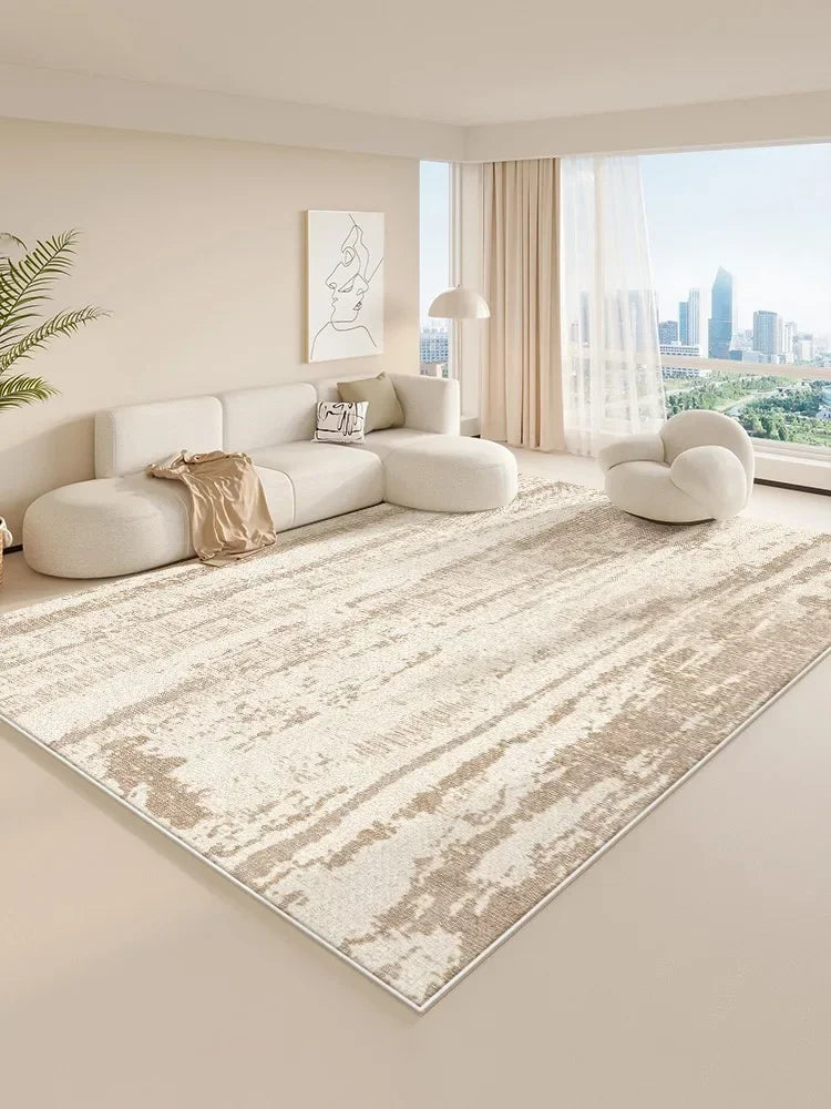 Navak Carpet Modern Beige Living Room Carpet Cream Abstract Decorative Rug Luxury Large Size Cloakroom Carpet Non-Slip Easy Care Bedroom Rugs