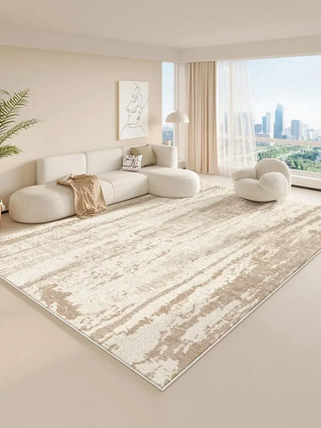 Navak Carpet Modern Beige Living Room Carpet Cream Abstract Decorative Rug Luxury Large Size Cloakroom Carpet Non-Slip Easy Care Bedroom Rugs