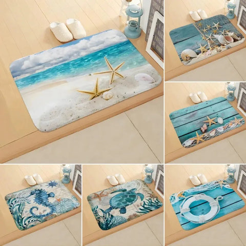 Navak Carpet Beach starfish pattern door mat living room entrance entrance carpet home decoration kitchen bathroom absorbent floor mat