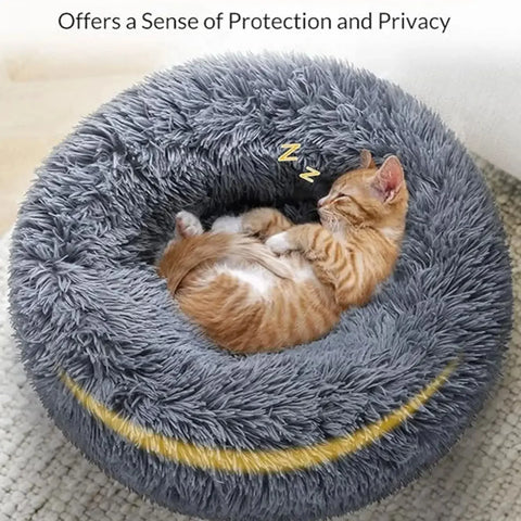 Navak Carpet  40-90cm Round Pet Bed for Large Dog Bed Super Soft Cat Bed Long Plush Dog House for Medium Dog House Winter Warm Sleeping