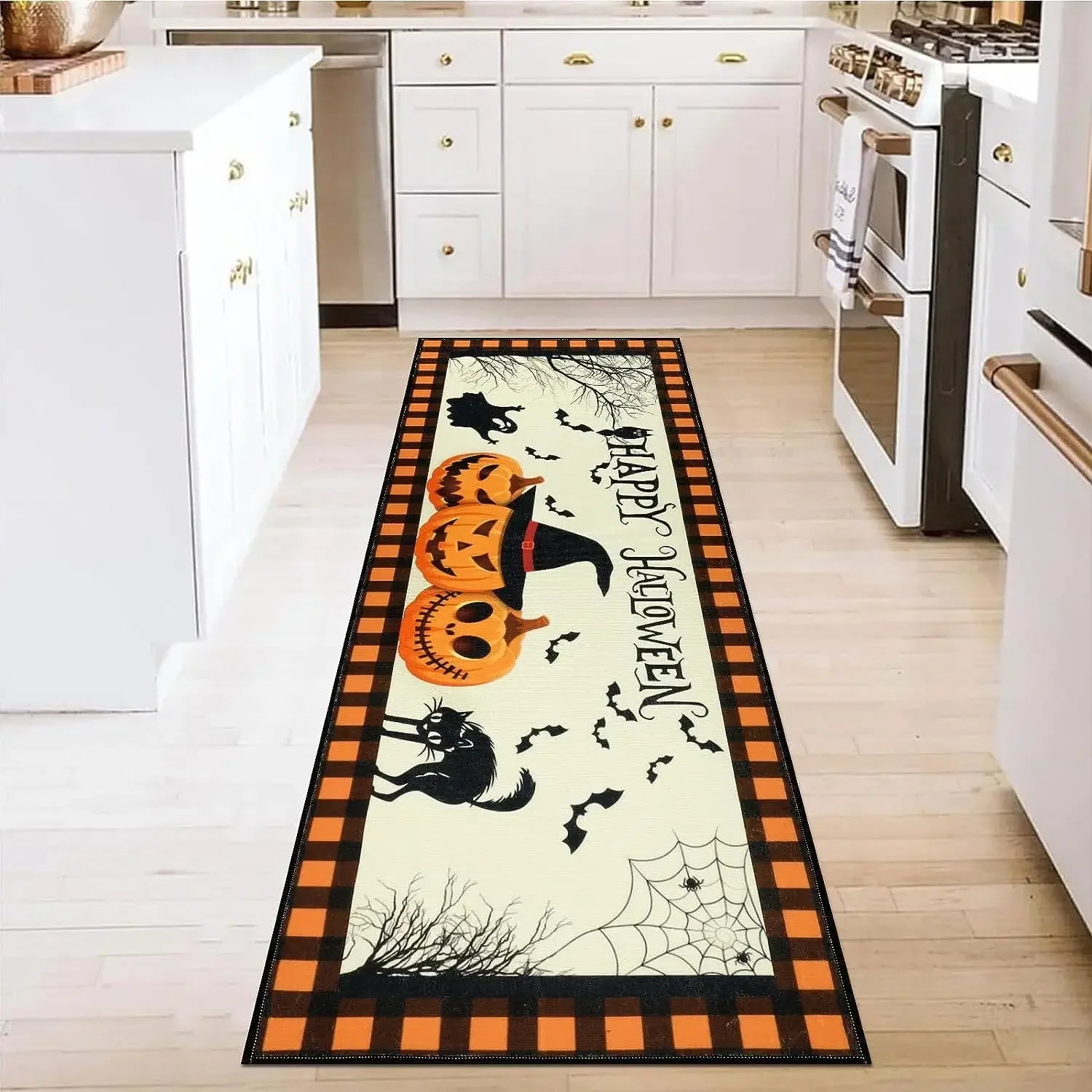 Navak Carpet Halloween Horror Pumpkin Kitchen Hallway Balcony Rugs Home Decor Bedroom Bedside Foot Mat Bathroom Laundry Room Anti-slip Mat