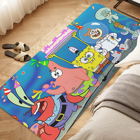 Navak Carpet Sleeping Room Floor Carpet D-SpongeBobs Cute Kitchen Waterproof Bathroom Mat Non-slip Custom Doormat Entrance Door Hallway Rug