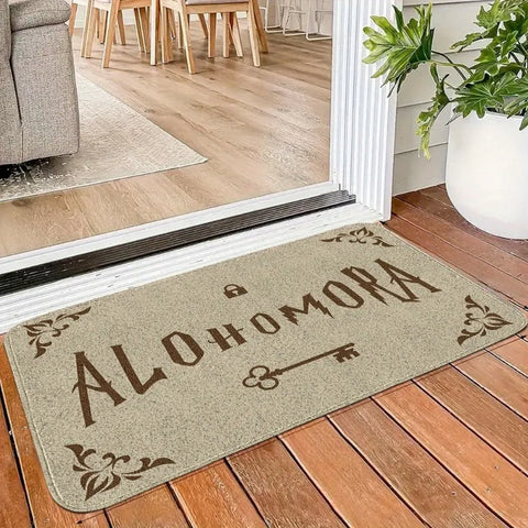 Navak Carpet 1 Piece of Alohomora Magic Key Theme Door Mat Machine Washable Polyester Anti Slip Rug Fashion and Beautiful Durable Felt Carpet