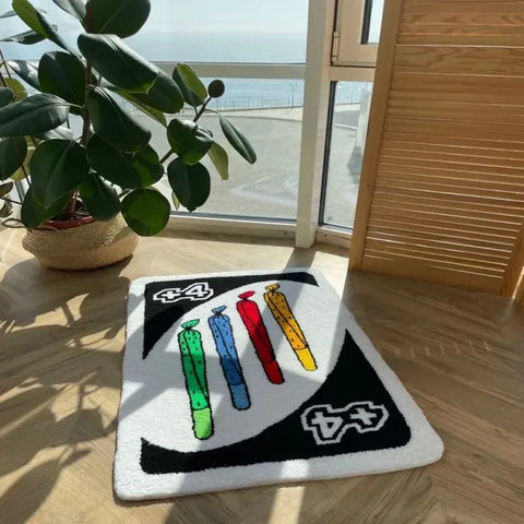 Navak Carpet UNO Reverse Card Back Game Carpet Soft Doormat Thickened Floor Mat Bathroom Anti-Slip Rug Living Room Bedroom Bedside Floor Mats