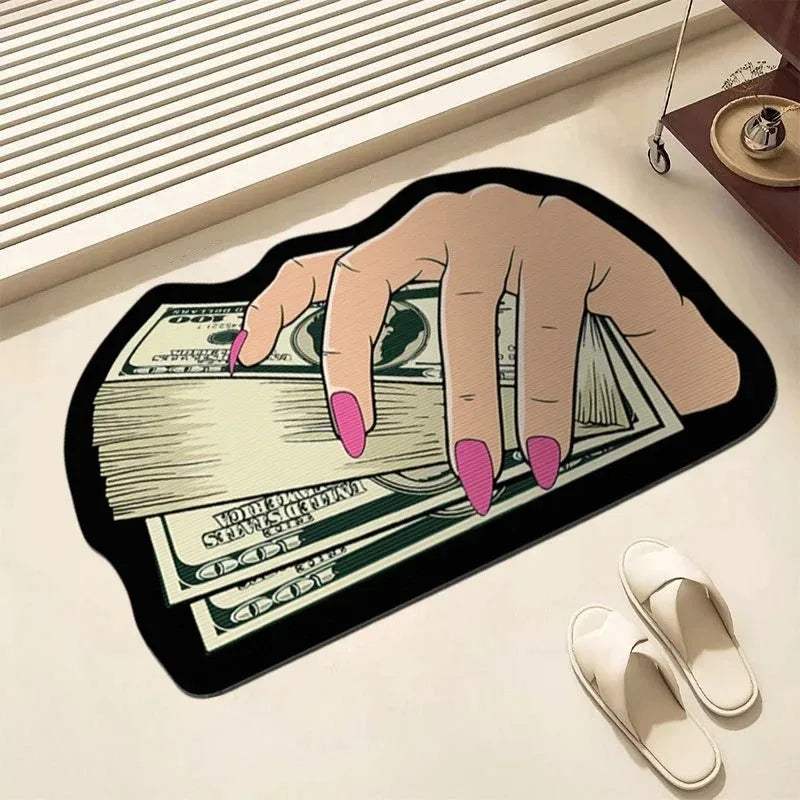 Navak Carpet Exclusive Picks Flannel Carpet Cartoon Dollar Entry Door Mat Entryway Rug Entry Rug Non-slip Mat  Washable Dirty Resistant Home Decor