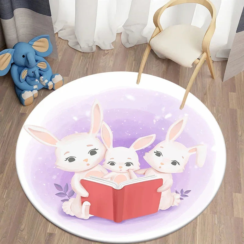 Navak Carpet Cartoon Cute Bear Round Carpet for Living Room Rugs Bath Mat for Children Room Mats Bedroom Carpets Baby Kids Room Home Decor