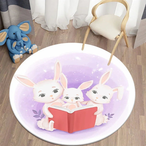 Navak Carpet Cartoon Cute Bear Round Carpet for Living Room Rugs Bath Mat for Children Room Mats Bedroom Carpets Baby Kids Room Home Decor