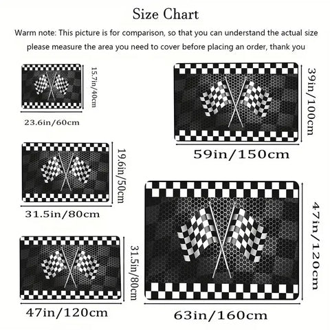 Navak Carpet Exclusive Picks Black and White Checkered Flag Carpet Durable Anti-Slip Racing Sports Decorative Floor Mat Living Room Carpet Home Decor