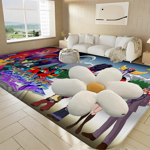 Navak Carpet Goldorak Floor Mat INS Style Soft Bedroom Floor House Laundry Room Mat Anti-skid Bedside Area Rugs