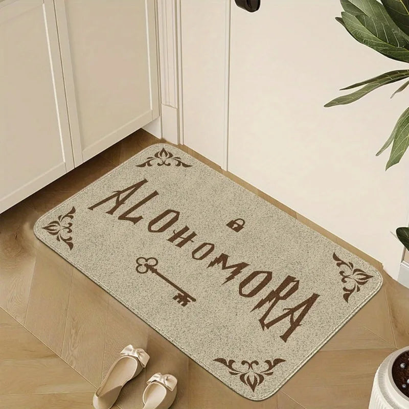 Navak Carpet 1 Piece of Alohomora Magic Key Theme Door Mat Machine Washable Polyester Anti Slip Rug Fashion and Beautiful Durable Felt Carpet