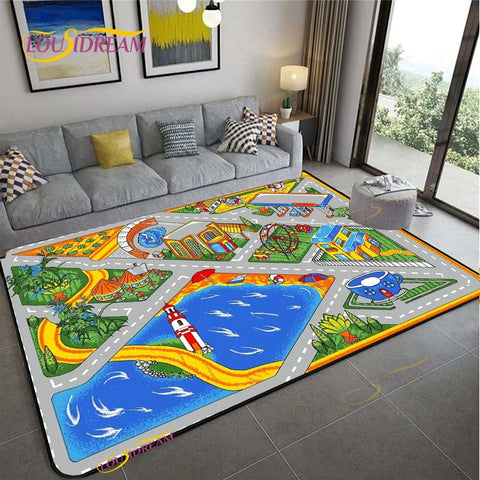 Navak Carpet Alfombra Road Traffic Rout Map Carpet Living Room Sofa Coffee Table Bedroom Rugs Kitchen Kid Play Anti-slip floor Mat Home Decor