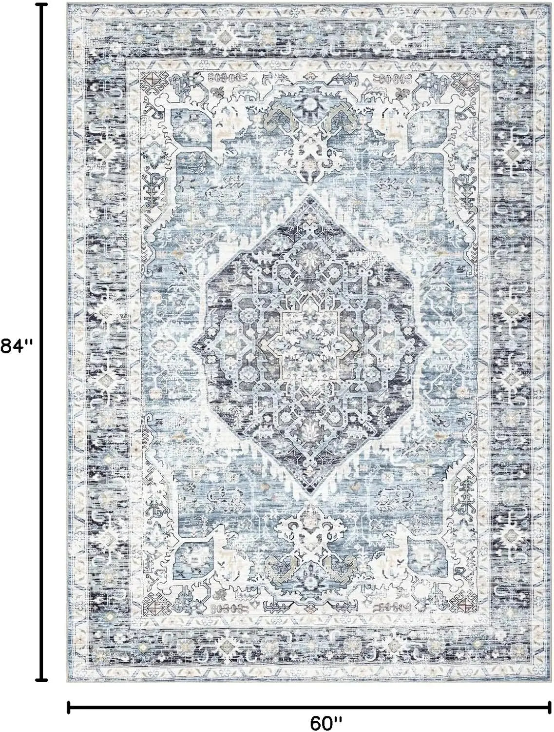 Navak Carpet ,Vintage Boho Rug,Ultra-Soft Low Pile, Washable, Non Slip,Stain Resistant Printed Carpet for Living Room Bedrooms P