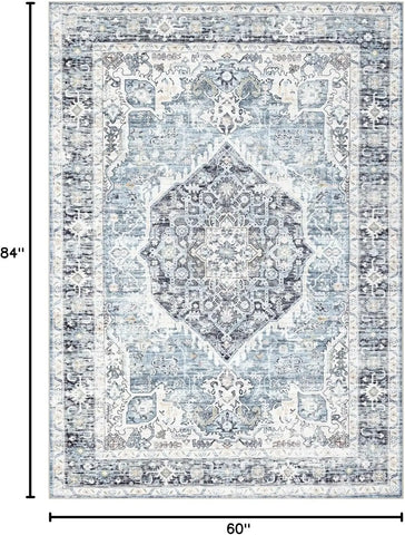 Navak Carpet ,Vintage Boho Rug,Ultra-Soft Low Pile, Washable, Non Slip,Stain Resistant Printed Carpet for Living Room Bedrooms P