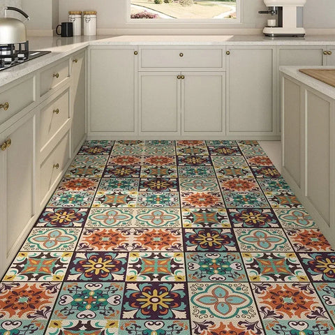 Navak Carpet Kitchen Carpet Large PVC Waterproof Rug Non-slip Floor Mat Leather Oil-proof Foot Mats American Retro Style Home Decoration Rugs