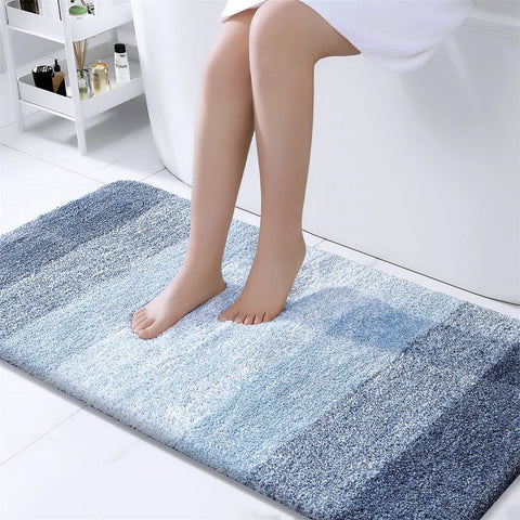 Navak Carpet Olanly Shaggy Bath Mat Microfiber Super Absorbent Bathroom Shower Rug Non-Slip Soft Shower Mats Floor Plush Carpet Foot Wash Mat