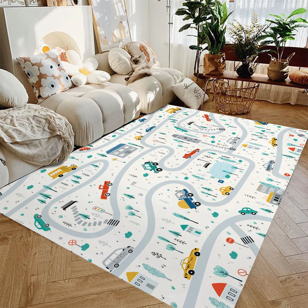Navak Carpet Kids Play Mat Non-Slip Flannel Carpets for Children's Room Home Living Room Bedroom Kitchen Rug Machine Washable Floor Mat