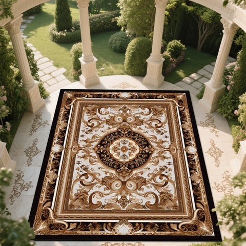 Navak Carpet European style Large Living Room Carpet Classical Large Area Rugs Balcony Washable Area Rug Room Décor Retro European Tatami Mat