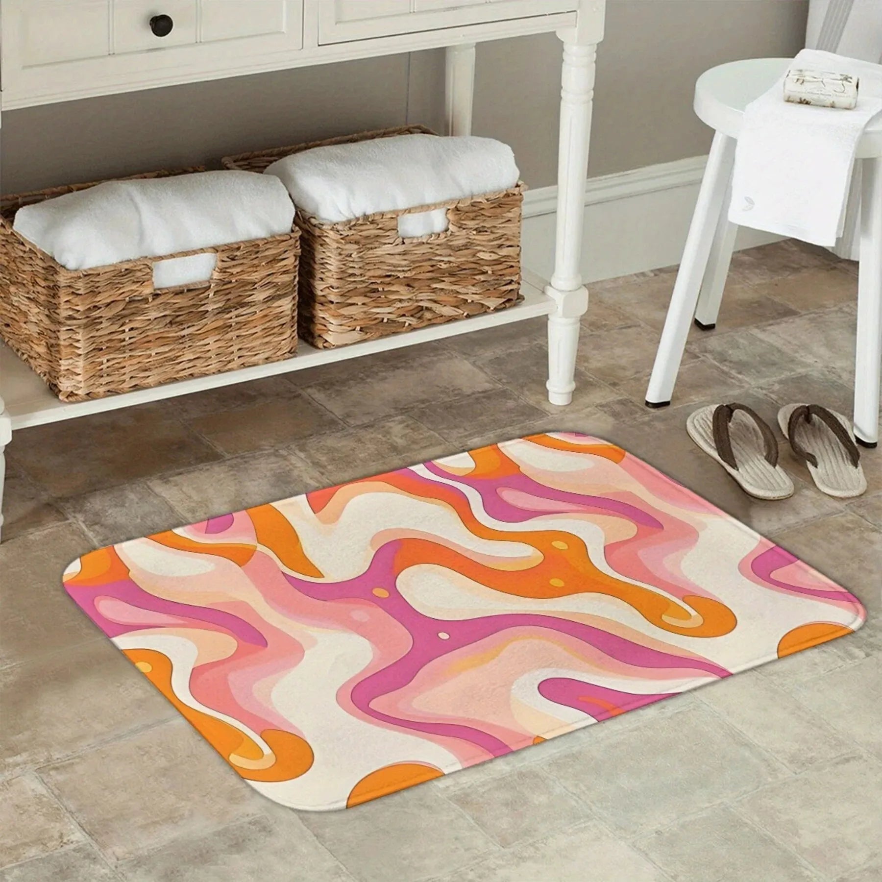 Navak Carpet 1PC Chicken Pattern Kitchen Rugs Non-Slip Home Door Mats Pop design Bathroom Rugs Bath Mat Carpet for Home Sink Laundry Decor