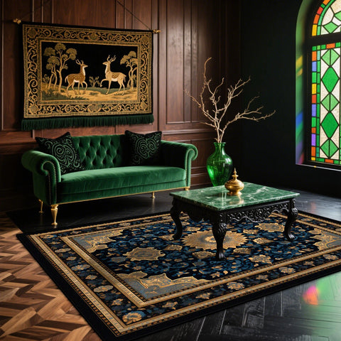Navak Carpet Persian Luxury Living Room Carpet European Decoration Large Area Coffee Tables Washable Rugs Bedroom Non-slip Soft Mat for Kids