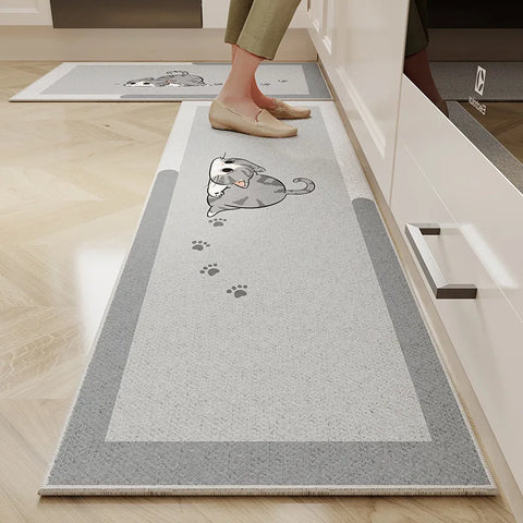 Navak Carpet Exclusive Picks 1/2PC Cartoon Easy To Manage Kitchen Floor Mat Home Long Crystal Velvet Carpet Dirt Resistant and Non-Slip Floor Mat