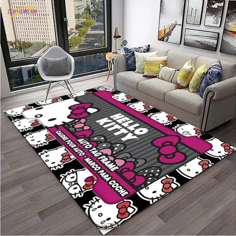 Navak Carpet Hello Kitty kawaii Cartoon Anime Carpet for Living Room Bedroom Rug Kitchen Door Kids Un-slip Floor Mat Alfombra Birthday gift