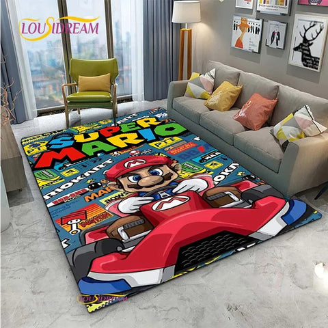 Navak Carpet Mario Cartoon Anime Carpet for Living Room Bedroom Cute Rugs Table Kitchen Door Kids Un-slip Floor Mats Alfombra Birthday gift